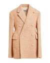 Jil Sander Woman Coat Apricot Size 6 Virgin Wool, Mohair Wool, Alpaca Wool, Polyamide In Orange