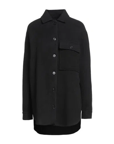 Jil Sander Woman Coat Black Size L Virgin Wool