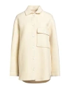 Jil Sander Woman Coat Cream Size M Virgin Wool In White