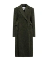 Jil Sander Woman Coat Green Size 4 Virgin Wool, Mohair Wool, Alpaca Wool, Polyamide
