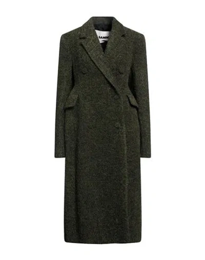 Jil Sander Woman Coat Green Size 4 Virgin Wool, Mohair Wool, Alpaca Wool, Polyamide