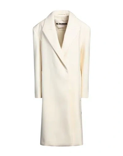 Jil Sander Woman Coat Ivory Size 0 Virgin Wool, Polyester In White