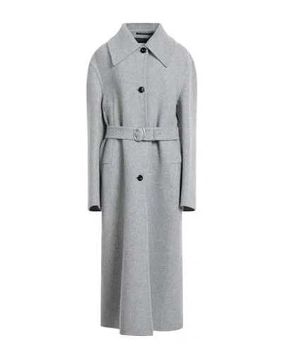 Jil Sander Woman Coat Light Grey Size 4 Virgin Wool In Gray