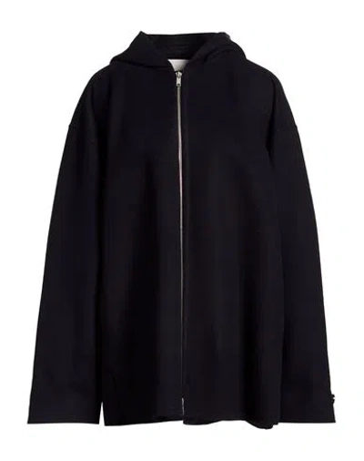 Jil Sander Woman Coat Midnight Blue Size 8 Wool In Black