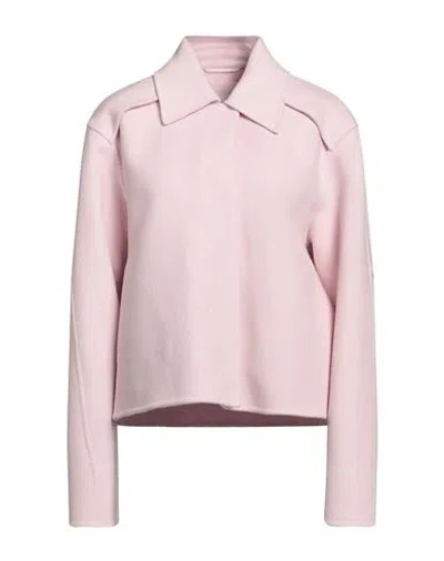 Jil Sander Woman Coat Pink Size 4 Wool