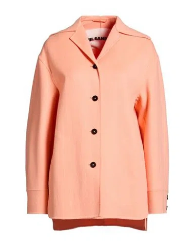 Jil Sander Woman Coat Salmon Pink Size 2 Cashmere