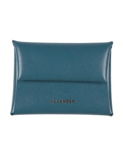 Jil Sander Woman Coin Purse Deep Teal Size - Leather In Green