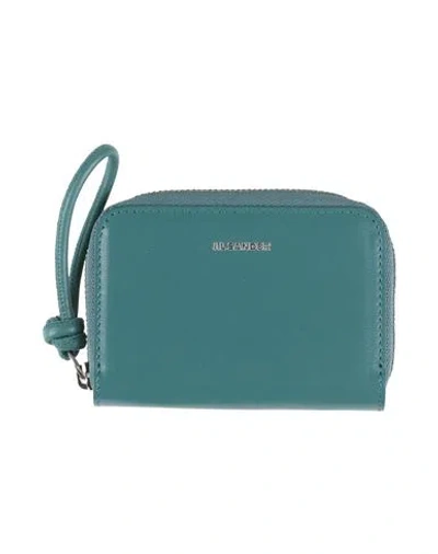 Jil Sander Woman Coin Purse Slate Blue Size - Cow Leather