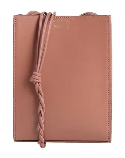 Jil Sander Compact Leather Shoulder Bag With Intricate Weaving In Pink