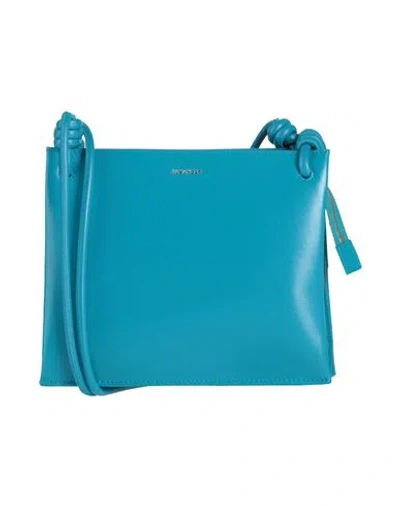 Jil Sander Woman Cross-body Bag Azure Size - Calfskin In Blue