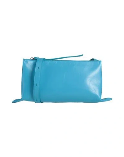 Jil Sander Woman Cross-body Bag Azure Size - Cow Leather In Blue