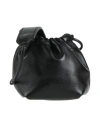 Jil Sander Calf Leather Drawstring Bag In Black