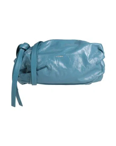 Jil Sander Woman Cross-body Bag Blue Size - Cow Leather