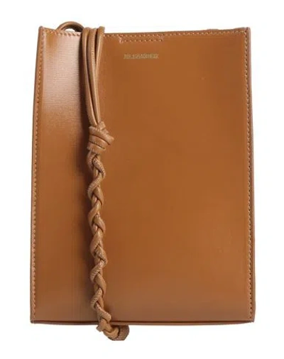 Jil Sander Tangle Leather Crossbody Bag In Brown
