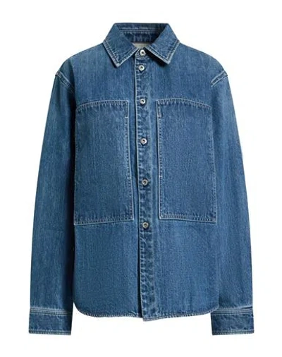 Jil Sander+ Woman Denim Shirt Blue Size L Cotton