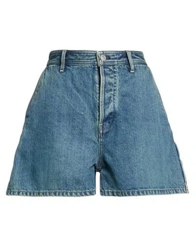 Jil Sander + Woman Denim Shorts Blue Size 28 Cotton, Ovine Leather