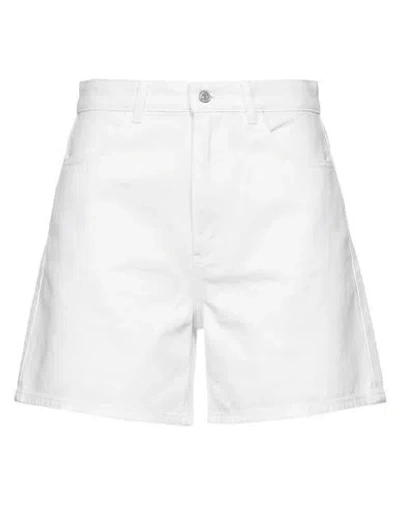 Jil Sander Woman Denim Shorts White Size 25 Cotton