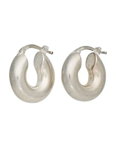 Jil Sander Woman Earrings Gold Size - Silver In Green