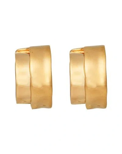 Jil Sander Woman Earrings Gold Size - Brass In Burgundy
