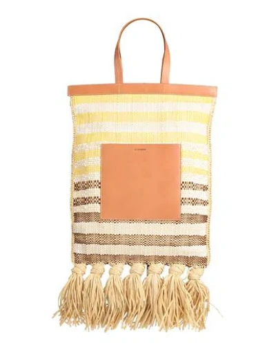 Jil Sander Woman Handbag Beige Size - Natural Raffia