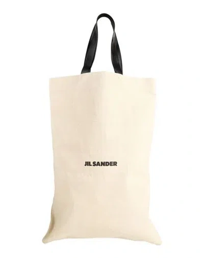 Jil Sander Woman Handbag Beige Size - Textile Fibers, Leather