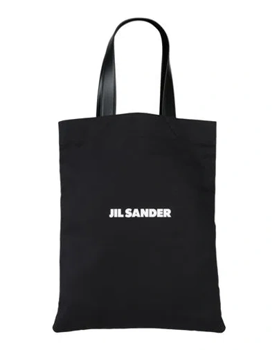 Jil Sander Logo Printed Tote Bag In Black