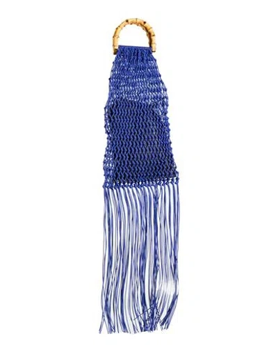 Jil Sander Woman Handbag Blue Size - Cotton, Bamboo, Leather