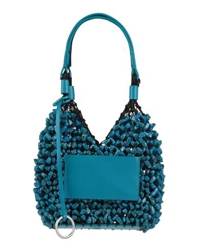 Jil Sander Woman Handbag Deep Teal Size - Pmma - Polymethyl Methacrylate, Cow Leather In Green