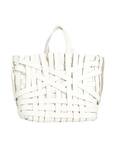 Jil Sander Woman Handbag Ivory Size - Cow Leather In White