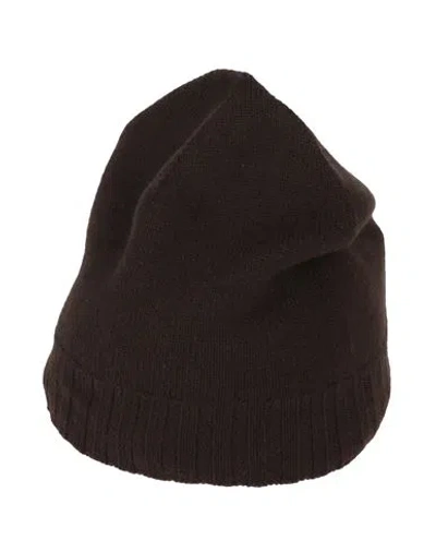 Jil Sander Woman Hat Dark Brown Size Onesize Wool In Black