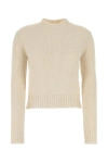 Jil Sander Alpaca Blend Sweater Crew Neck Long Sleeves In White