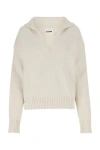 Jil Sander Ivory Cashmere Blend Oversize Sweater In Neutral