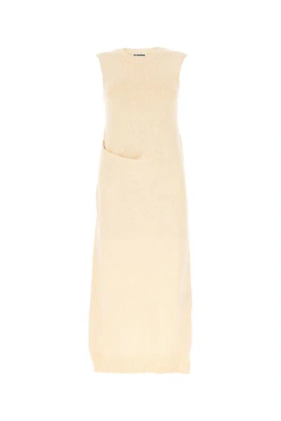 JIL SANDER JIL SANDER WOMEN IVORY JAPANESE COTTON DRESS