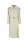 Jil Sander Viscose Blend Coat With Belted Waist In White