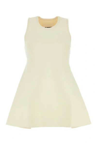 Jil Sander Flared Scoop Neck Sleeveless Blouse In White