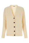Jil Sander Ivory Wool Cardigan In White