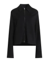 Jil Sander Woman Jacket Black Size 4 Viscose, Virgin Wool, Polyamide, Elastane In Blue