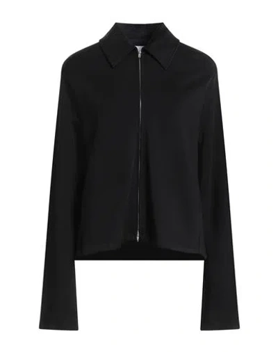 Jil Sander Woman Jacket Black Size 4 Viscose, Virgin Wool, Polyamide, Elastane