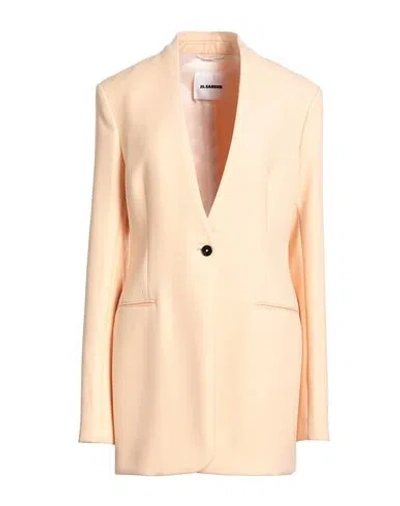 Jil Sander Woman Jacket Cream Size 6 Virgin Wool In Yellow