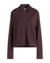Jil Sander Woman Jacket Dark Brown Size 6 Viscose, Virgin Wool, Polyamide, Elastane In Brown