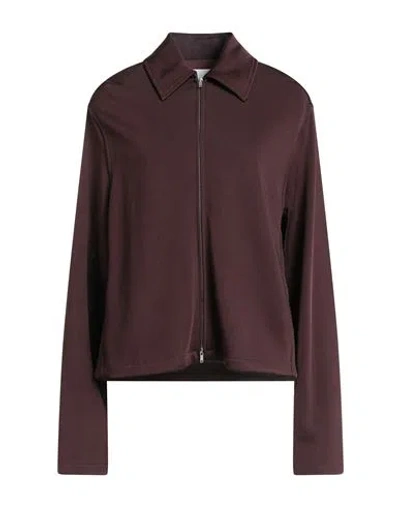 Jil Sander Woman Jacket Dark Brown Size 6 Viscose, Virgin Wool, Polyamide, Elastane