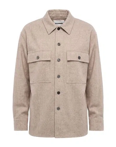 Jil Sander + Woman Jacket Taupe Size 8 Virgin Wool In Grey