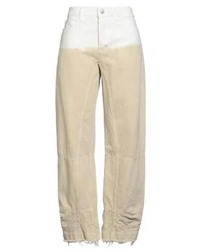 JIL SANDER JIL SANDER WOMAN JEANS BEIGE SIZE 8 COTTON