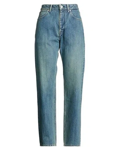 Jil Sander + Woman Jeans Blue Size 25 Cotton, Ovine Leather