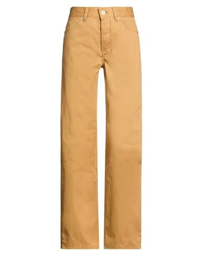 Jil Sander Woman Jeans Camel Size 24 Cotton In Yellow