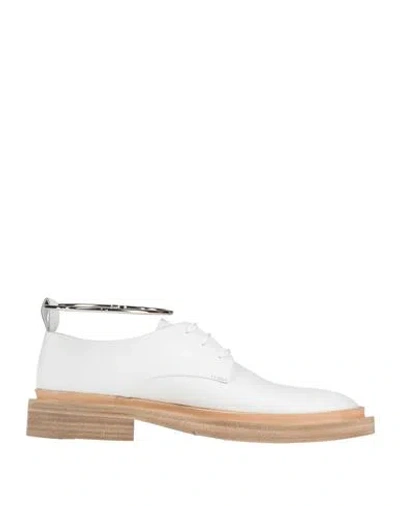 Jil Sander Woman Lace-up Shoes White Size 7 Leather
