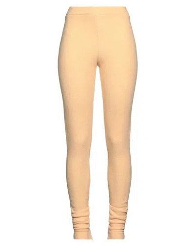 Jil Sander Woman Leggings Apricot Size 4 Wool, Silk, Cashmere In Neutral