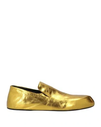 Jil Sander Woman Loafers Gold Size 8 Leather