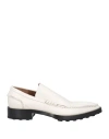Jil Sander Pointed-toe Leather Loafers In Off White