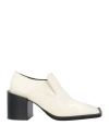 JIL SANDER JIL SANDER WOMAN LOAFERS OFF WHITE SIZE 8 LEATHER